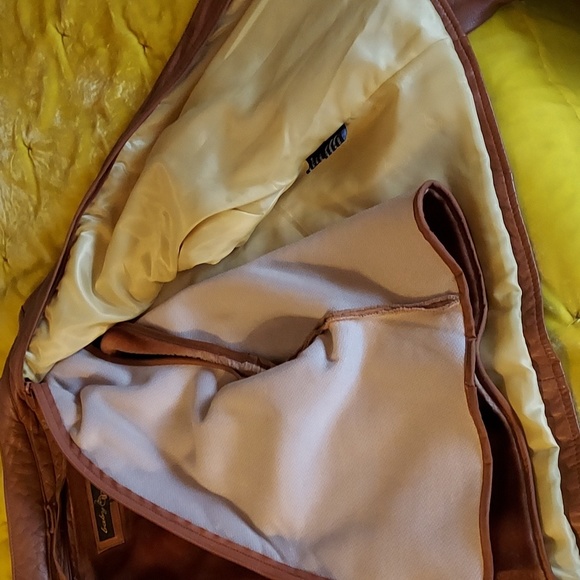 Baby Phat Women's Moto Leather Jacket Tan Cream Piping Removable Lining … - Picture 9 of 16